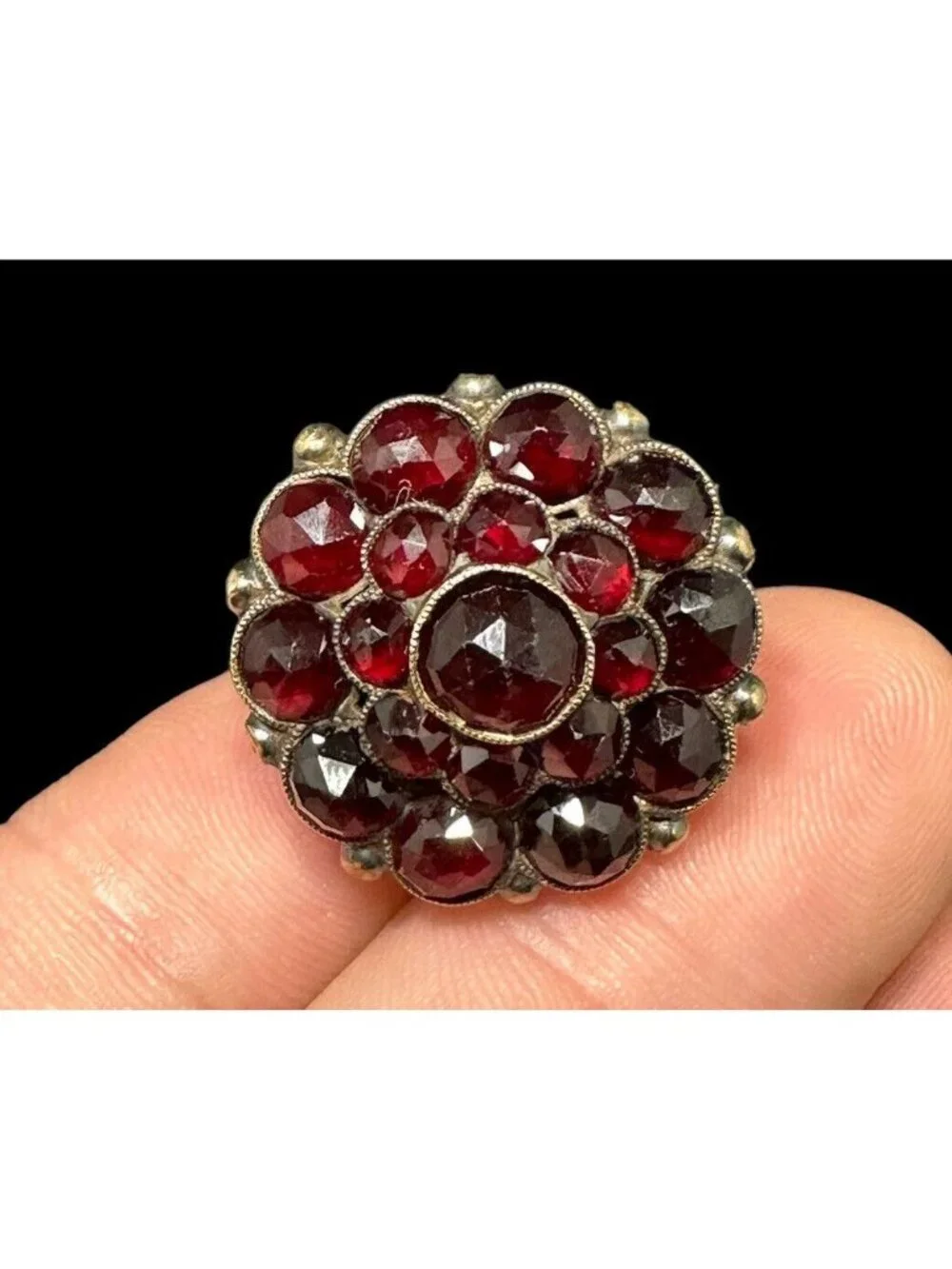 Victorian Garnet Ring antique bohemian